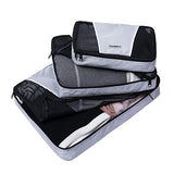 LUCKIPLUS 3-Pcs Packing Cubes Travel Compression Luggage Packing Organizer Set Multi-Functional