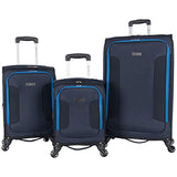 Ben Sherman Houndstooth Hike 3-Pc Set 20" Carry-On, 24", 28", Navy W/Blue