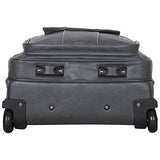 Kenneth Cole Reaction Women's Casual Fling Pebbled Faux Leather 16" Laptop Business Travel Tote, Charcoal, Wheeled Carry