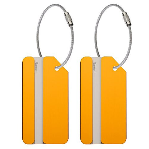 Onupgo 2 Pack Metal Luggage Tags Travel Suitcase Luggage Id Identifier Tags