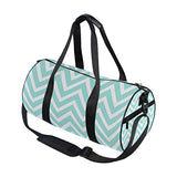 OuLian Women Gym Bag Zigzags Pattern Blue Mens Camp Duffel Bags Duffle Luggage Travel Bag