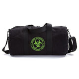 Zombie Outbreak Response Team Sport Heavyweight Canvas Duffel Bag in Black & Neon Green, Medium