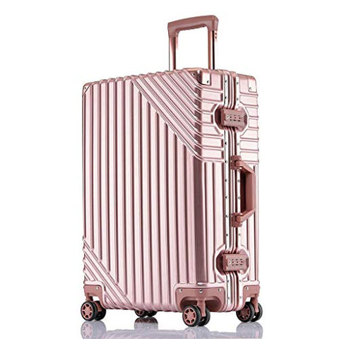 FJZ Suitcase Suitcase 3 Piece Set of Hard Shell ABS Suitcase Large and Medium Size and Carry 4 Wheel Digital Lock White 20 Inch Business Travel Suitcase (Color : Gold, Size : 26 inch 67x45x28cm)