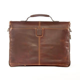 Boconi Men'S Bryant Saddle Bag In Antiqued Mahogany Leather W/ Midnight Hounds Tooth