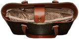 Calvin Klein Corner Signature North/South Tote, Brown/Khk/Luggage