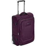 AmazonBasics Premium Upright Expandable Softside Suitcase with TSA Lock - 22 Inch, Purple
