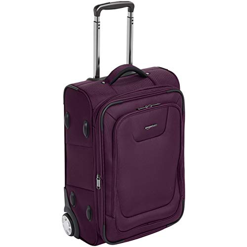 AmazonBasics Premium Upright Expandable Softside Suitcase with TSA Lock - 22 Inch, Purple