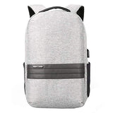 TRE Business Laptop Backpack Water Resistant Anti-Theft College Backpack with USB Charging Port Computer Backpacks for Women Men, Casual Hiking Travel Daypack (Color : Light Gray)