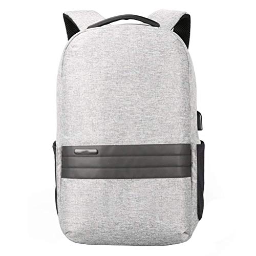 TRE Business Laptop Backpack Water Resistant Anti-Theft College Backpack with USB Charging Port Computer Backpacks for Women Men, Casual Hiking Travel Daypack (Color : Light Gray)