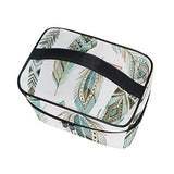 Makeup Organizer Aztec Tribal Feathers Womens Zip Toiletry Bag Large Case Cosmetic Bags
