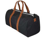 Herschel Novel Duffel Bag, Black/Tan Synthetic Leather, Mid-Volume 33.0L