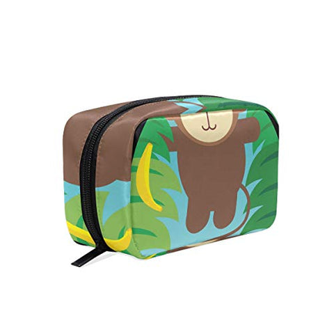 Cosmetic Bag A Monkey With Banana Girls Makeup Organizer Box Lazy Toiletry Case