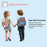 labebe - Toddler Travel Backpack, Small Backpack for Girls, Kid/Baby Snack Bag, Cute/Kawaii Rucksack, Knapsack with Anti-Lost Leash, Pink Bunny Mini Bag, Stuffed Animal Rucksack with Harness for child