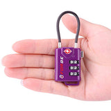 TSA Approved Cable Luggage Locks, Re-settable Combination with Alloy Body