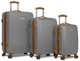 Dejuno Legion 3-pc Hardside Spinner TSA Lock Luggage Set-Silver