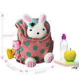 labebe - Toddler Travel Backpack, Small Backpack for Girls, Kid/Baby Snack Bag, Cute/Kawaii Rucksack, Knapsack with Anti-Lost Leash, Pink Bunny Mini Bag, Stuffed Animal Rucksack with Harness for child