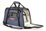 Pawfect Pets Airline Approved Pet Carrier Soft-Sided Cat Carrier and Dog Carrier for Small Dogs and Cats, Fits Underneath Airplane Seat. Comes with Two Fleece Pet Mats. (Navy)