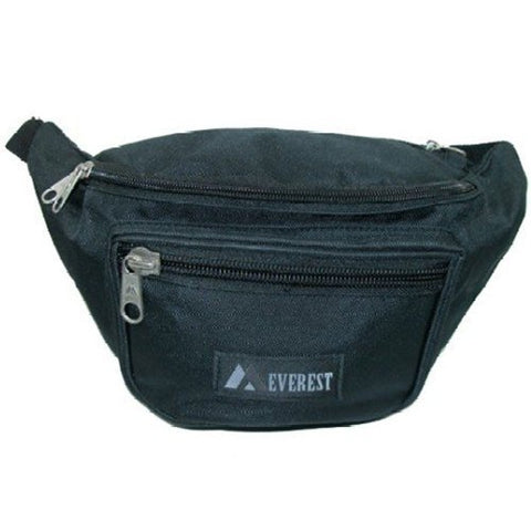 Everest Unisex Large Size Fanny Waist Pack, Black