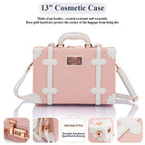 COTRUNKAGE 26 Inch Large Vintage Luggage Set 2 Pieces Rolling Suitcases for Women (13" & 26", Embossed Pink)