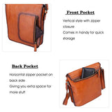 Banuce Small Vintage Full Grains Italian Leather Messenger Bag for Men Women Business Shoulder