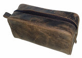 Mens Toiletry Bag Shaving Dopp Case For Travel by Bayfield Bags (Brown)