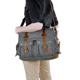Lifewit 15.6"-17.3" Men's Messenger Bag Vintage Canvas Leather Military Shoulder Laptop Bags