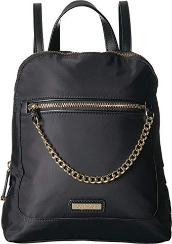 Calvin Klein Women's Nylon Chain Backpack Black/Gold One Size