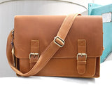 Leather Messenger Bag Zlyc 15.6 Inch Macbook Laptop Bag Vintage Briefcase Men Shoulder Bag