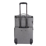Travelers Club Luggage 16" Top Expandable Rolling Underseater W/USB Port, Dark Gray Suitcase,
