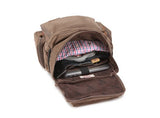 Herebuy - Vintage Canvas Hiking Backpack for Men Travel Backpack for College (Brown)