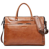 BOSTANTEN Leather Briefcase Vintage Business Message Bags 15.6 inch Laptop Shoulder Handbag for