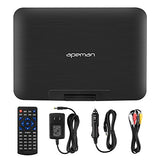 APEMAN 9.5'' Portable DVD Player with Swivel Screen Remote Controller Support SD Card USB DVD AV in/Out Earphone Speaker 5 Hours Built in Rechargeable Battery for TV Kids Car Travel Companion