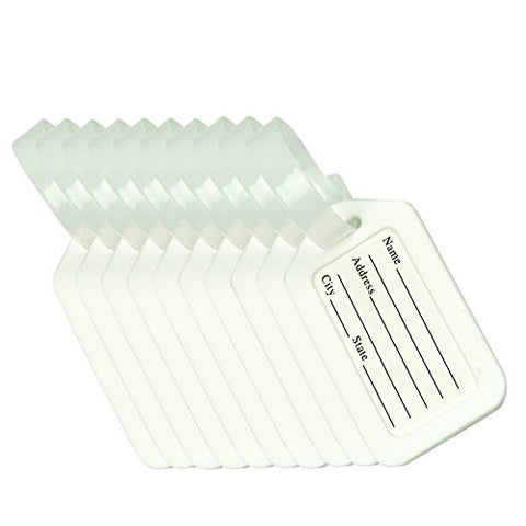 BlueCosto Luggage Tag Suitcase Label Bag Travel Accessories - White,10 Pack