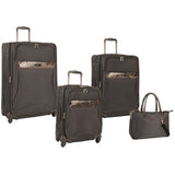 Anne Klein Luggage Safari 4 Piece Luggage Set, Dark Grey, One Size