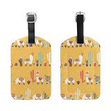 MAPOLO Llama Alpaca Cactus PU Leather Luggage Bag Tags Suitcase Labels,1 Pcs
