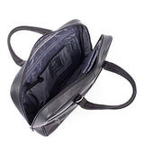 Bugatti Sartoria Medium Top Grain Leather Zipper Briefcase, Leather, Black