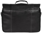 Kenneth Cole Reaction Colombian Leather Dual Compartment Flapover 15.6" Laptop Portfolio, Black