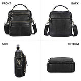BAIGIO Men's Genuine Leather Shoulder Bag Vintage Cross-body Messenger Bags Multi-pocket Purse Soft