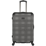 Ben Sherman Nottingham 24” Lightweight Embossed Pap 4-Wheel Upright Luggage, Charcoal