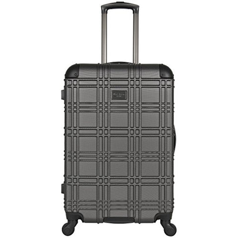 Ben Sherman Nottingham 24” Lightweight Embossed Pap 4-Wheel Upright Luggage, Charcoal