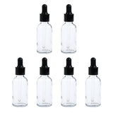 Baoblaze 6 Packs 50ml Refillable Glass Dropper Bottles - Multi-purpose Empty Essential Oil Vials