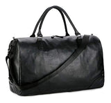 Baosha Hb-06 Pu Leather Travel Tote Bag Weekender Duffel Overnight Bag Carry On Bag (Black)