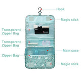 Vercord Hanging Toiletry Bag Portable Travel Organizers Cosmetics Makup Bag Case Shaving Kit, Green