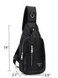 New Nylon Sling Bag Chest Pack Outdoor Riding Backpack Cross-body Bag (black)