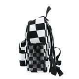 GIOVANIOR Black White Checked Travel School Backpack for Boys Girls Kids