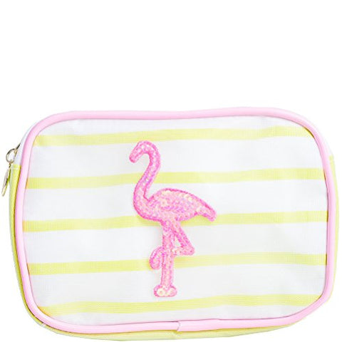 Macbeth Flamingo Mesh Cosmetic Bag - Pink