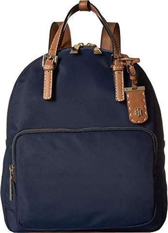 Tommy Hilfiger Women's Julia Double Handle Solid Nylon Backpack Tommy Navy One Size