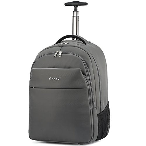 Rolling Backpack, Gonex Water Repellent Wheeled Backpack Nylon 20Inch Gray