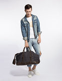 ECOSUSI Vintage Canvas Sport Tote Gym Bag Overnight Shoulder Bag Weekend Travel Duffel Bag Dark
