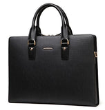 Bostanten Leather Lawyers Briefcase Shoulder Laptop Business Slim Bags For Men & Women Black